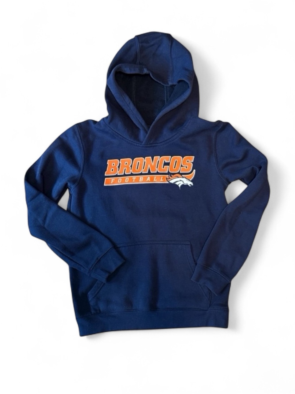 NFL Kids Navy Hoodie with Orange Broncos Logo